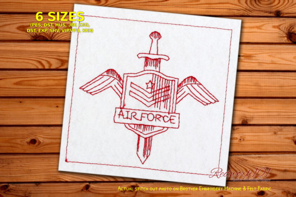 Air Force Military Insignia Redwork: A Designer's Take