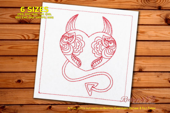 Devil Heart Valentine Redwork: A Designer’s Review