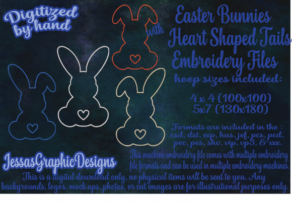 Easter Bunnies Line Stitch for Craft Fair Success