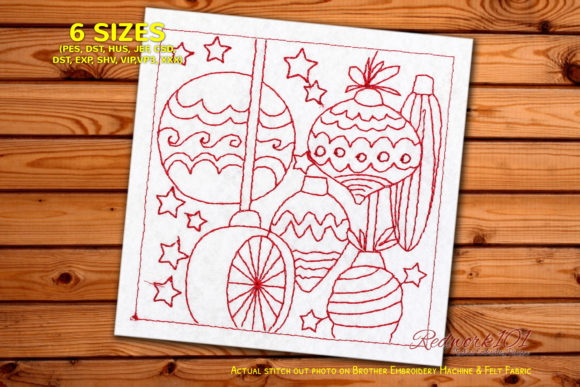Hanging Christmas Balls Redwork: A Designer Review