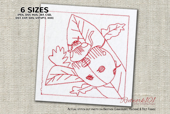Lady Bug on Leaf Embroidery Review for Small Business Merch