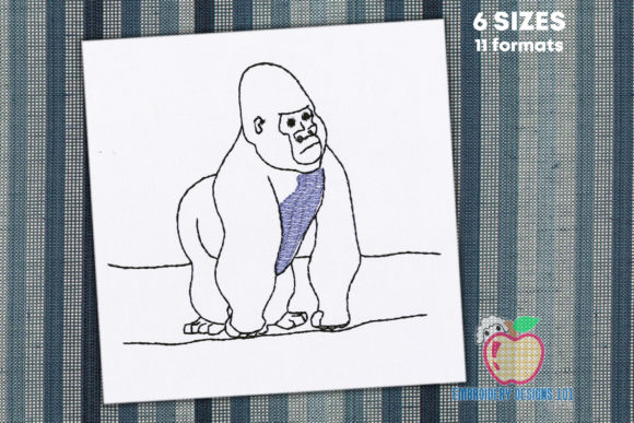 Male Gorilla in Forest Sketch Embroidery Review