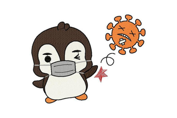 Penguin Fighting off the Virus Embroidery Review