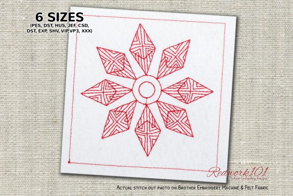 Snowflake Design Redwork: A Gentle Winter Stitch