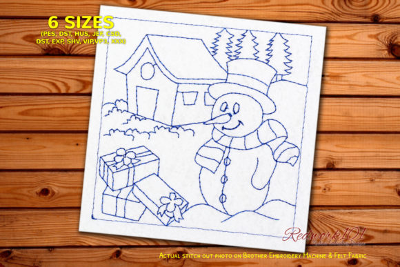 Snowman with Gifts Redwork: A Seasonal Review