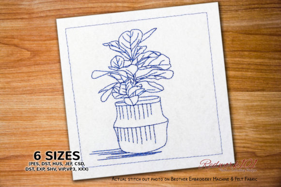 Taurus Plant in Pot Lineart: Embroidery Design Review