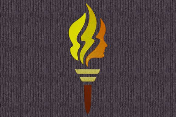 Torch with Face Embroidery: A Warm Touch for Sweatshirts