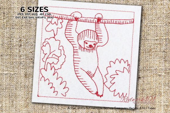Wild Sloth Hanging on Tree Branch: Holiday Embroidery Review